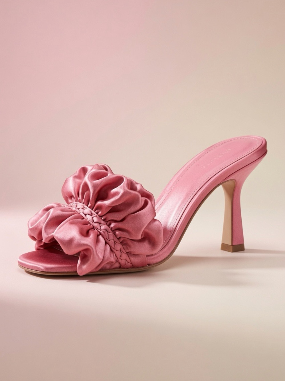 Sam Edelman Kady Heeled Mule Sandals - Carmine Rose Satin, Size 6 ✨ - Picture 4 of 7